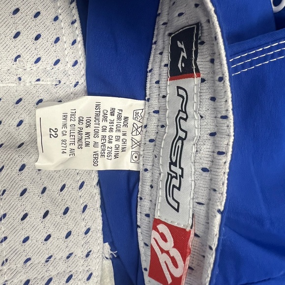 NWT RUSTY BOYS SWIM SHORTS WITH REAR POCKET WAIST 22” length 16” - Picture 4 of 4